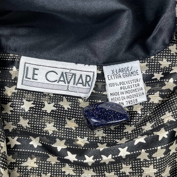 80s 90s Y2K Bohemian Witchy Black and White Stars Button Up Womens Size x large - Picture 11 of 11